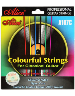 Jogo Cordas Guitarra Clássica Multicoloridas Alice A107C