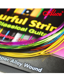 Jogo Cordas Guitarra Clássica Multicoloridas Alice A107C