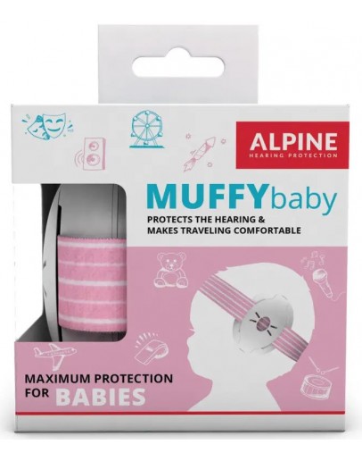 Proteção Auditiva Bebé Alpine Muffy Baby Rosa