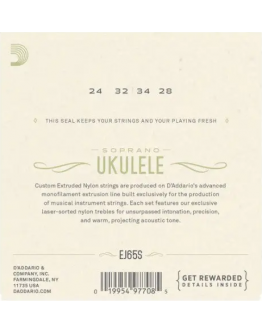 Jogo Cordas Ukulele Soprano EJ65S DAddario