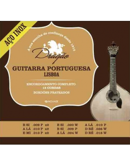 Jogo Cordas Guitarra Portuguesa Lisboa Dragão (Inox)