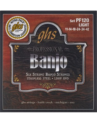 Jogo 6 Cordas Banjo GHS PF120