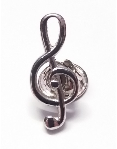 Pin Clave de Sol Prateada 2.5cm