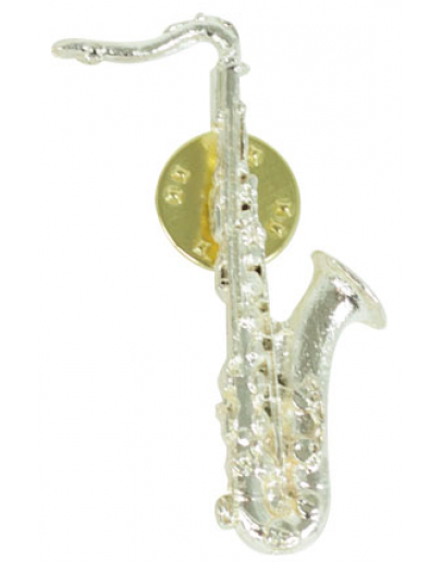 Pin Saxofone Tenor Prateado 4.5cm