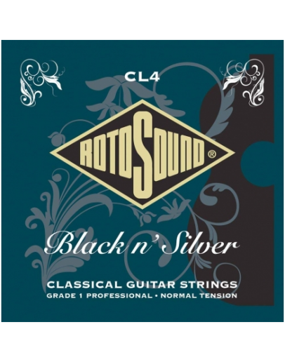 Jogo Cordas Guitarra Clássica Rotosound Pretas Black n Silver CL4