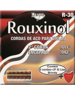 Jogo Cordas Guitarra Acústica Rouxinol R-30