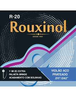 Jogo Cordas Guitarra Acústica Rouxinol R-20