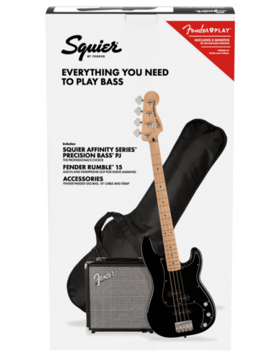 Pack Baixo Elétrico Squier PJ BASS MN BLK R15
