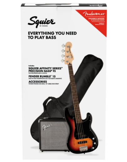Pack Baixo Elétrico Squier PJ BASS LRL 3TS R15