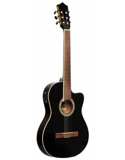 Guitarra Clássica Eletrificada Stagg SCL60 TCE-BLK (Slim Body)