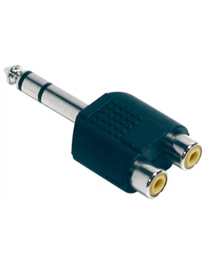 Adaptador Jack M 6.35mm Stereo » 2x RCA F